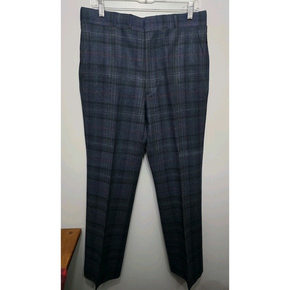 Scottish Tartans Corbin Pants Mens 100% Wool Dress Preppy Plaid Trousers 32x31